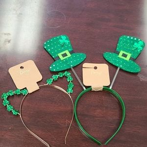 New St. Patrick Day Headbands Set 4 Leaf Clovers